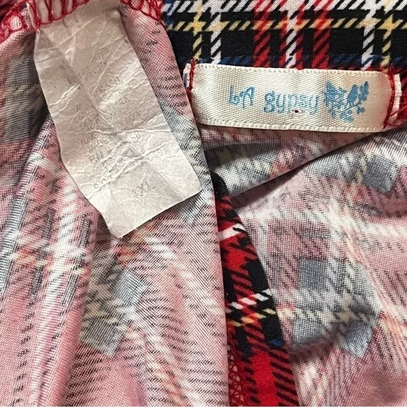 LA Gypsy Red Plaid V Neck Long Sleeve Bodysuit Plus Size 1X - Picture 16 of 16